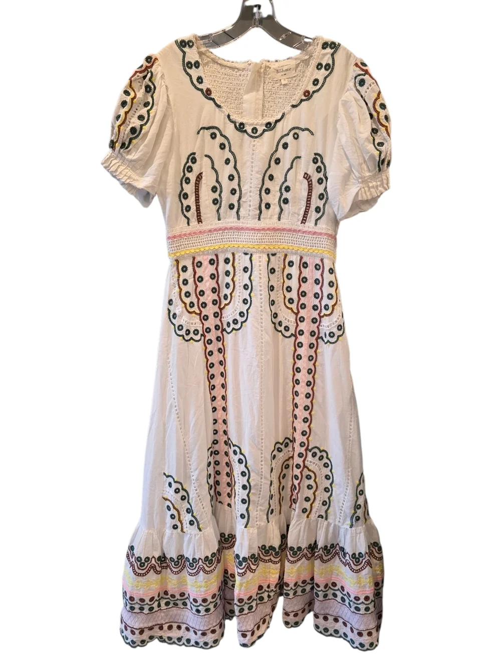 bohme Avalee Maxi Dress With Multicolor Embroidery Size Medium - Picture 3 of 12